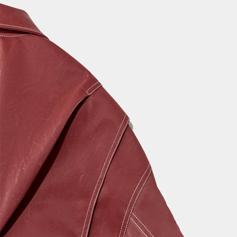 SEMMY - RED LEATHER JACKET