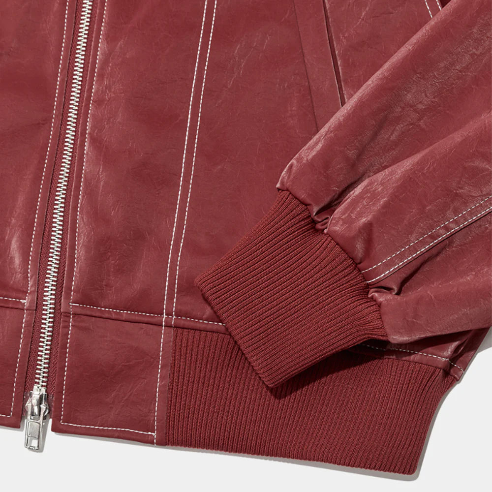 SEMMY - RED LEATHER JACKET