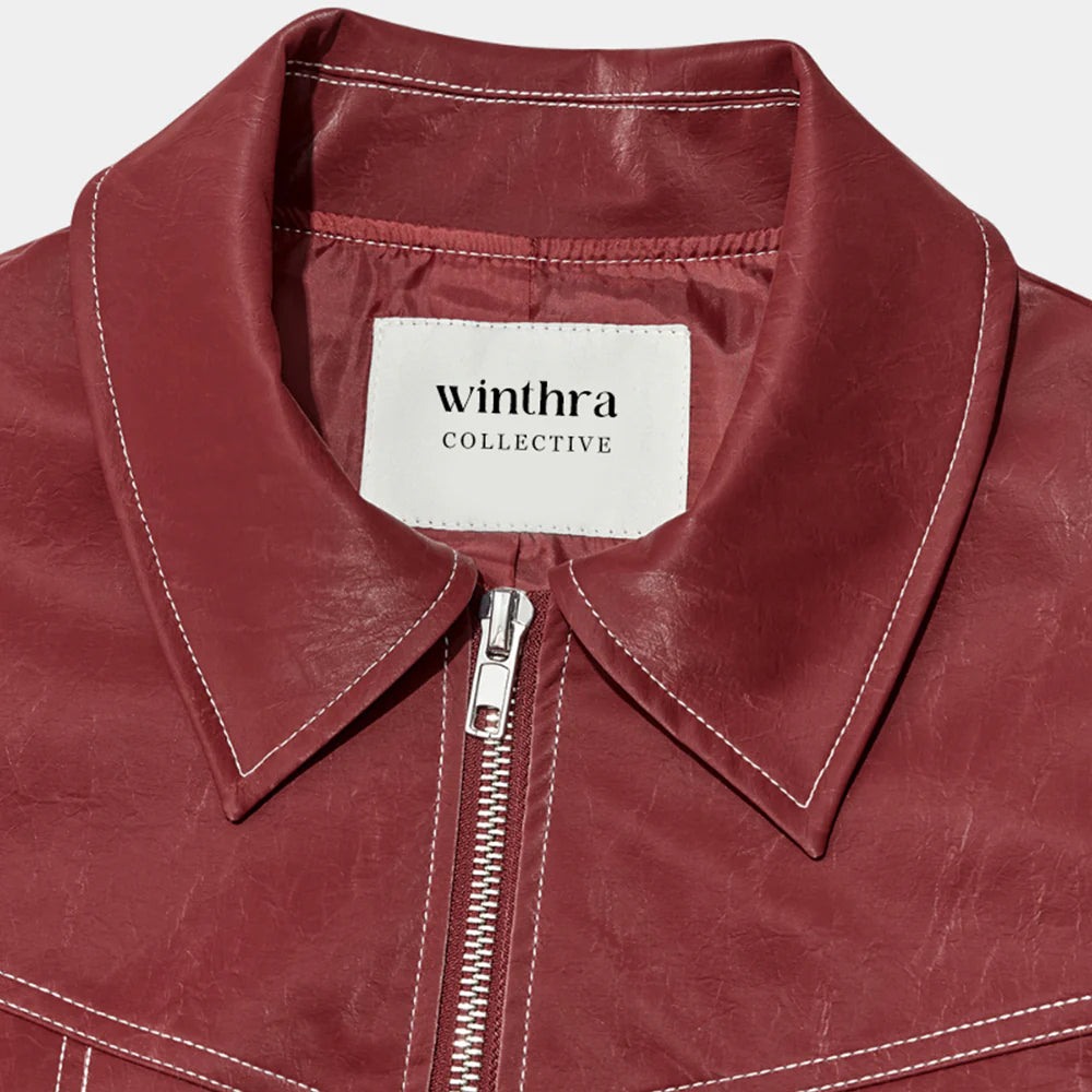 SEMMY - RED LEATHER JACKET
