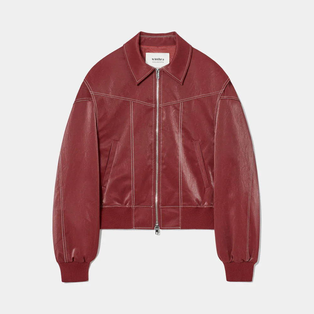 SEMMY - RED LEATHER JACKET